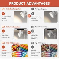 Spot LED COB de plafond commercial mobile à fixation par pince, installation facile, pour marché nocturne et hall, 25W 35W 40W 45W 60W