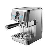 Machine à café expresso haut de gamme, boîtier entièrement métallique de 51 mm avec réservoir d'eau de 1,5 L, fonction lait, machine à café manuelle semi-automatique