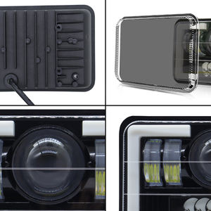 Phares LED carrés 5x7 5,75 pouces, clignotants crâne, feux de travail, 12V 45W, ampoule H4 6000K, ajustement universel pour - Product Image 3