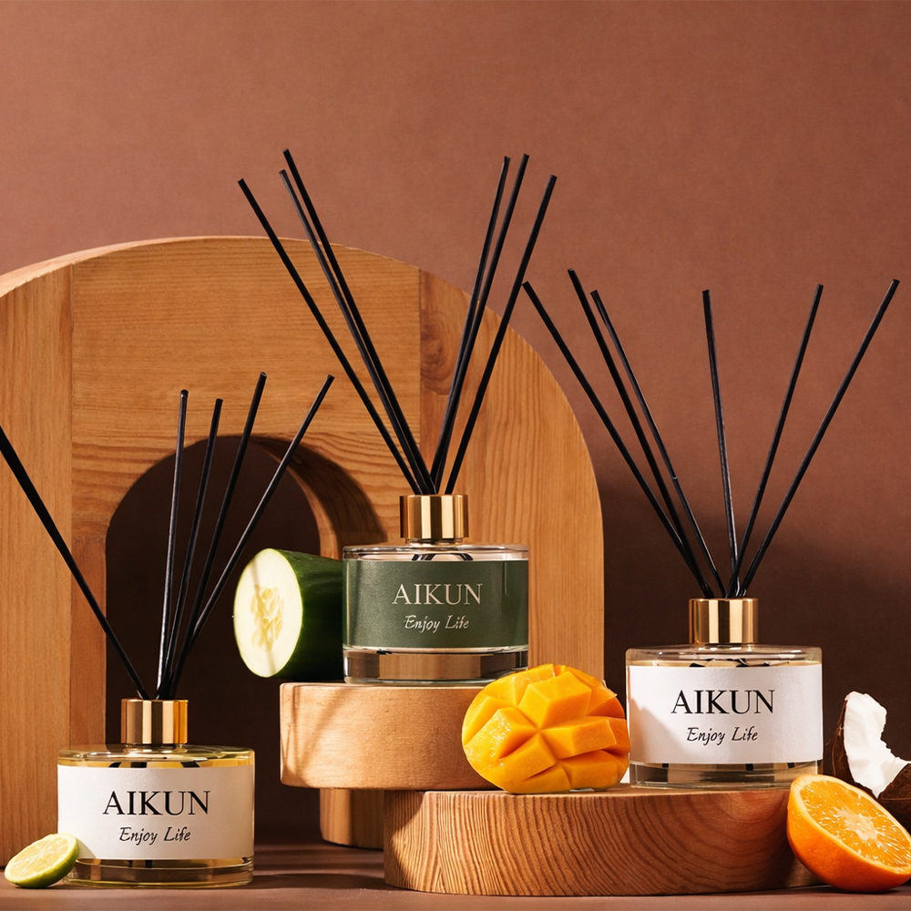 Diffuseur à roseaux en pot en verre blanc