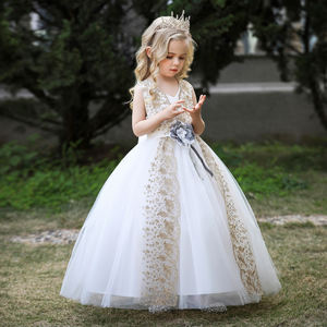 Robes de mariée appliquées pour enfants de 5 à 14 ans, robe de bal, robe de soirée, robe de princesse pour enfant - Product Image 3
