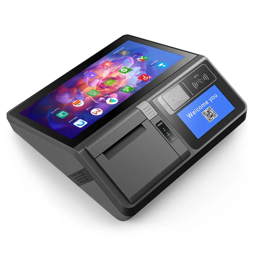 Win 10 Android 11 Wifi registratore di cassa Desktop 11.6 ''All in one stampante Pos apparecchiature finanziarie Tablet Smart Android Pos Terminal