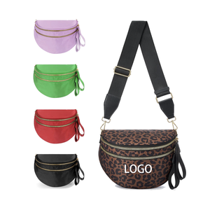OEM/ODM Personalizado, Riñonera de Nylon <span class=keywords><strong>en</strong></span> Blanco para Sublimación con Estampado de Leopardo, Riñonera Espaciosa para Mujer, Bolso de Hombro Moderno, Bolsos DIY - Product Image 1
