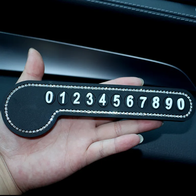 Nuovo Design auto carta di parcheggio temporanea numero di telefono carta di arresto del parcheggio adesivi per targhe nascoste accessori per auto Gadget