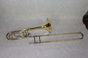 Trombón bajo de afinación oriental con deslizador, tono Bb/F, campana de latón y deslizador de cuproníquel - Product Image 2
