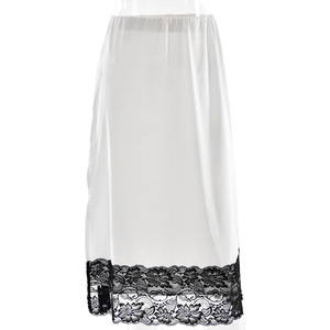 Robe en soie fine pour femmes jupe de doublure de fond brodée <span class=keywords><strong>jupon</strong></span> long pour dames avec bordure en dentelle taille naturelle - Product Image 5