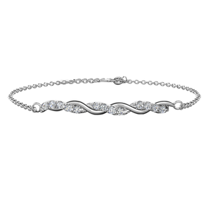 Nueva Pulsera Fina Trenzada Apilable de Plata de Ley 925 con Moissanita GRA para Mujer, Regalo de Fiesta, Joyería Destiny - Product Image 1