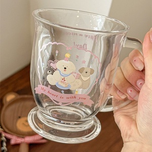 Vaso de Vidrio con Diseño de Oso Adorable, Ecológico, Portátil, de Gran Capacidad, con Asa - Product Image 1