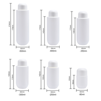 Bouteille vide en HDPE à fond rond de 80 ml, 250 ml, 300 ml, 350 ml, 400 ml, 500 ml pour shampoing, lotion, crème avec bouchon à clapet
