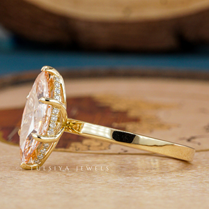 Anillo de Compromiso Clásico de Oro Sólido de 14K con Diamante de Corte Marquesa Cultivado en Laboratorio, Anillo de Boda de Lujo, Certificado IGI, Regalo de Aniversario - Product Image 2
