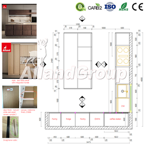 Alland wabi Sabi mới lưu trữ tự nhiên mỏng Mỹ Dark oak <span class=keywords><strong>Walnut</strong></span> sideboard japandi đồ nội thất nhà bếp tủ với đá cẩm thạch - Product Image 5