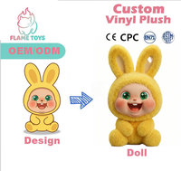Pour le merchandising culturel : Peluche hybride personnalisée ultra douce en coton PP, visage et mains brodés, pour collection d'objets d'art, avec support de conception gratuit