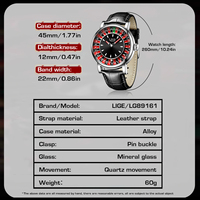 Montre à quartz pour homme LIGE 89161, design créatif de roulette, style casino, 2 options de bracelet, étanche, montre de luxe pour homme, cadeau