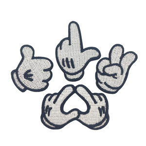 Çin fabrika toptan özel demir-on 3D işlemeli çiçek ve kalp yamalar için giyim ve şapka - Product Image 2