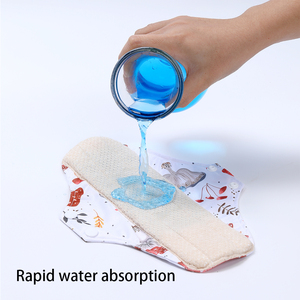 5pcs cotton hữu cơ thoáng khí kinh nguyệt <span class=keywords><strong>Pads</strong></span> Set có thể giặt và tái sử dụng băng vệ sinh với túi ướt cho phụ nữ - Product Image 3