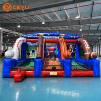 Zone de jeux gonflable commerciale Ceyu multi-activités : baseball, basketball, football, cible de tir, pour fêtes d'enfants, location et vente en gros
