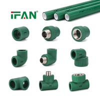 IFAN Stock Disponible Raccords de Plomberie PPR Vert Foncé 20-125mm Livraison Rapide Coude Té Raccord PPR