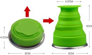 Portable Collapsible Silicone Travel Water Bottle Custom <b>Reusable</b> Foldable Drinking <b>Cup</b> Camping Office Tea Tea <b>Cups</b> Saucers - Product Image 2