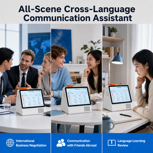CUHUB <span class=keywords><strong>AI</strong></span> Desk Dual Screen Android Touchscreen IPS 10-Inch Real Time Voice Translation Offline Online Language Translator Machine - Product Image 5