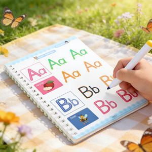 Cahier d'exercices de contrôle du stylo pour la petite enfance, reliure thermique réutilisable, avec stylo effaçable, cahier de traçage imprimé - Product Image 1