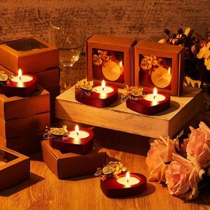 Romantic Handmade Heart Shape Bamboo Wooden Candle <b>Holder</b> Christmas Lantern Storage Box for Wedding Home Party Decoration - Product Image 3