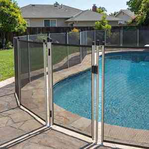 Clôture de piscine temporaire en aluminium à lames fines, amovible, portable et rétractable, la plus vendue - Product Image 1