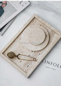 Ensemble de dessous-de-verre en marbre de pierre moderne rond blanc/noir/vert résistant à la chaleur et écologique personnalisé Bostone pour un usage domestique - Product Image 4