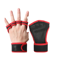 Guantes de Entrenamiento Transpirables y Cómodos de Neopreno Antideslizante, Medios Dedos, con Correas Extensibles para la Muñeca, Cierre de Velcro, Protectores de Palma