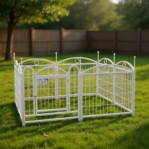 Parc de jeu pour chien en métal robuste, 8 panneaux, 24 pouces, pliable, pour usage intérieur et extérieur, chiots et chiens de petite et grande taille - Product Image 2