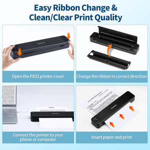 Phomemo Máy in di động/máy in Ruy băng máy A4 2-Roll độc quyền truyền nhiệt Băng nhãn Băng p831 in - Product Image 5