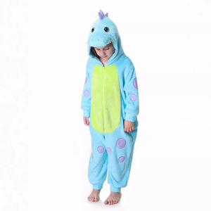 Pyjama <span class=keywords><strong>Kigurumi</strong></span> unisexe en polaire à capuche pour bébé et enfant, motif dinosaure, avec fermeture éclair, vente en gros, personnalisable OEM - Product Image 3