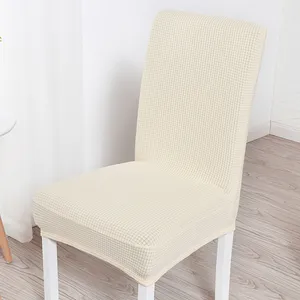 Toptan tam kapak sandalye-Bej yarım sarılmış Spandex tam ElasticTextured sandalye kılıfı şeklinde mısır
