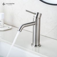 Robinet de lavabo monocommande en acier inoxydable 304 à col de cygne, à poser sur le plan, pour salle de bain et chambre