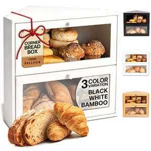 Caja de pan de bambú Caoxian Chenlong de doble capa 40x35x34cm, almacenamiento en esquina para encimera de cocina con puerta transparente - Product Image 4
