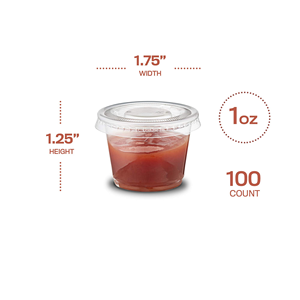 Petits contenants à sauce en plastique transparents, jetables, avec couvercles anti-fuite, pour shots de gelée - Product Image 4