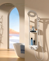 Colonne de douche numérique à 3 voies avec contrôle de température, robinet et étagère de rangement, en laiton 59A de haute qualité, vente en gros