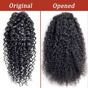 Extensiones de Cola de Caballo de Cabello Humano con Clip al por Mayor, 100g, Sin Caída, Ondas Naturales y Ondas Profundas, Colas de Caballo con Cordón - Product Image 2