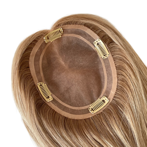 Topper de Cabello Humano Virgen 5.5x6.5 con Base Mono y 4 Clips, Atado a Mano para Mujeres - Product Image 4