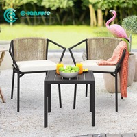 Meubles de salle à manger d'extérieur nordiques simples chaise de salle à manger à cadre en aluminium ensemble de chaises de salle à manger en corde tissée élégante pour la maison Villa cour