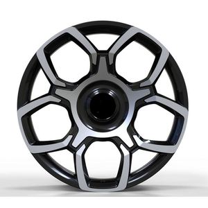 Rines Forjados Personalizados de Repuesto de 19 20 21 22 23 24 26 Pulgadas de Aleación Negra con Acabado Mecanizado para Autos Rolls Royce - Product Image 2