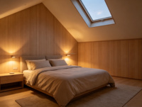 Maison en acier léger en forme de A, villa préfabriquée nordique, cabane de villégiature forestière, fenêtre triangulaire
