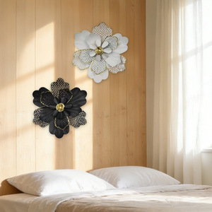 Decoración de Pared de Metal con Flores Tridimensionales de Estilo Bohemio para el Hogar, Arte de Pared para Sala de Estar - Product Image 2