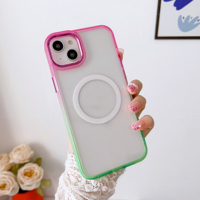 Accessoires mobiles pour iPhone 15 Plus, étuis de téléphone magnétiques de luxe à dégradé pour iPhone 11, 12, 13, 14, 15