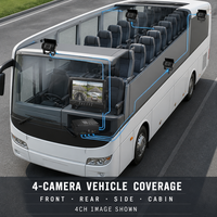 4CH 8CH AHD Mobil DVR Video Kaydedici 7" 9" IPS Ekran 1080P GPS WiFi 4G Su Geçirmez Güvenlik Kamera Sistemi Otobüs Kamyon için