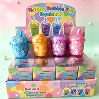 Jouet anti-stress en forme de tasse de thé au lait, imitation, coloré, cube de fruits, dessert, jouet souple, anti-anxiété, cadeau de décompression, vente en gros