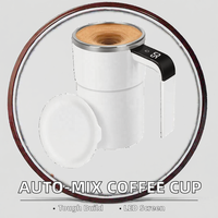 Tasse à café auto-mélangeante en acier inoxydable rechargeable au design classique avec affichage LED de la température, cadeau, mug magnétique