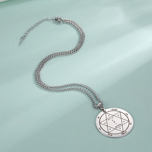 Collar con Colgante de Acero Inoxidable con <span class=keywords><strong>Amuleto</strong></span> <span class=keywords><strong>del</strong></span> <span class=keywords><strong>Rey</strong></span> Salomón Contra Enfermedades, Talismán <span class=keywords><strong>del</strong></span> Pentáculo de Marte y Escorpión, Joyería para Hombre - Product Image 3