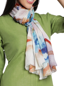 Bufandas y chales con estampado digital de Cachemira modal de longitud media con estilo para la temporada de otoño - Product Image 2