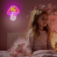 Enseigne néon LED Dacosign en forme de champignon avec lumière LED en forme de plante pour décoration murale de chambre et enseigne publicitaire commerciale