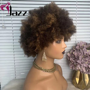Perruque Lace Frontal Wig 100% naturelle péruvienne — queen beauty, cheveux crépus bouclés, perruque <span class=keywords><strong>Afro</strong></span>, pre-plucked, Full Lace HD, courte odeur, pour femmes noires - Product Image 2